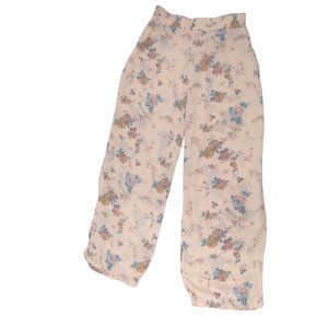 Miss H floral lightweight relaxed elastic waisted pants sz M